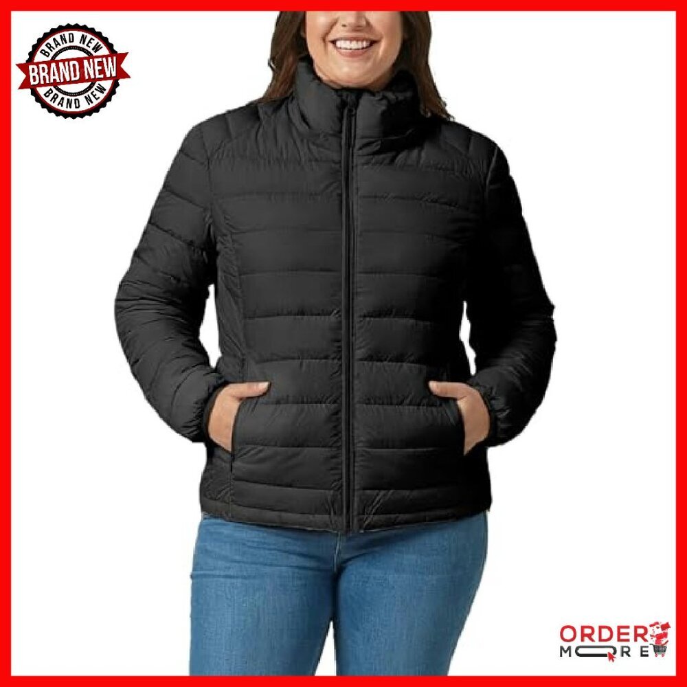Plus Size Lightweight Down Jacket with Detachable… - image 2